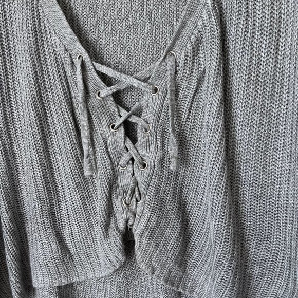 Missguided Grey Marl Knit Cropped Sweater size 8 - Picture 3 of 4